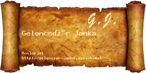 Gelencsér Janka névjegykártya